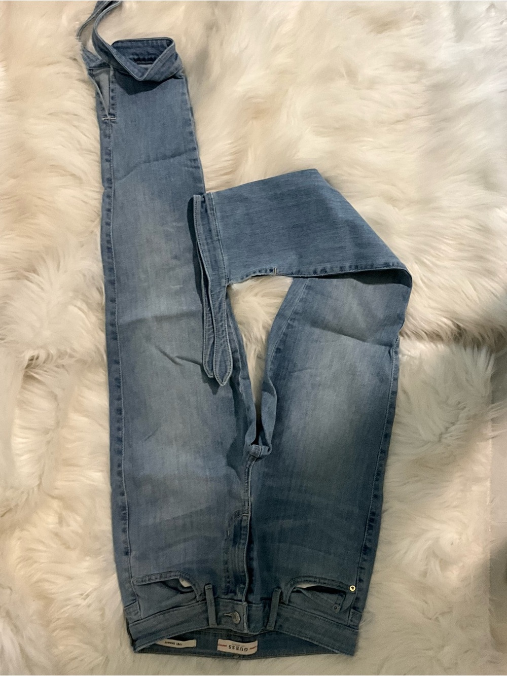 Guess Light Blue Skinny Jeans with Self-Tie Waist